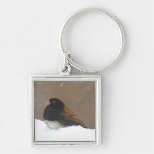 Mit Augen Junco-Malerei - Original Bird Art Schlüsselanhänger