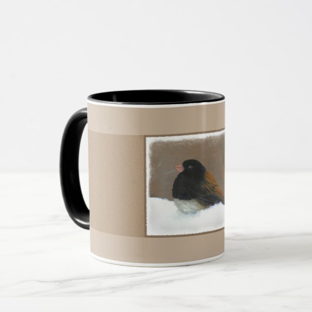 Mit Augen Junco-Malerei - Original Bird Art Tasse (Vorderseite Links)