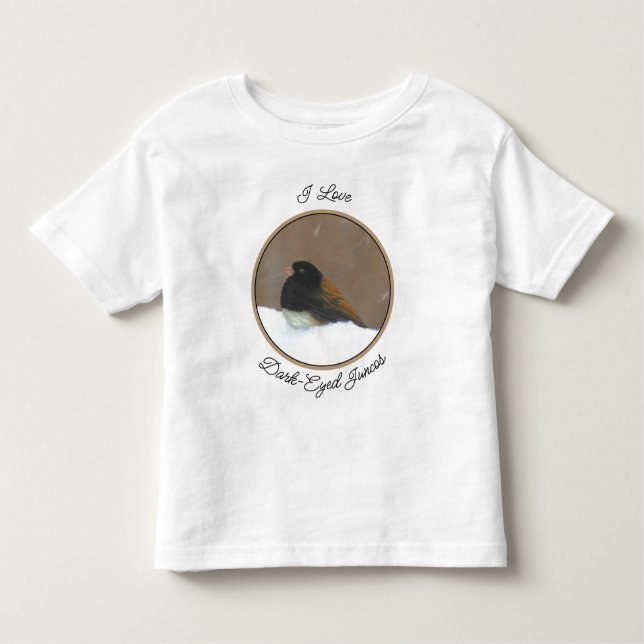 Mit Augen Junco-Malerei - Original Bird Art Toddl Kleinkind T-shirt (Vorderseite)
