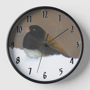 Mit Augen Junco-Malerei - Original Bird Art Uhr
