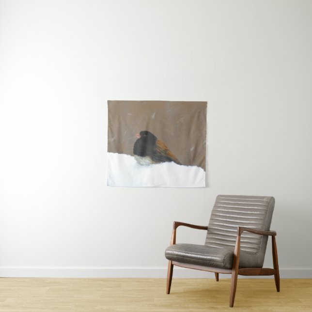 Mit Augen Junco-Malerei - Original Bird Art Wandteppich (Beispiel (Horizontal))