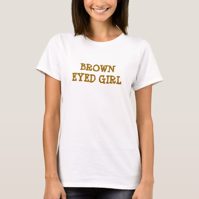 MIT AUGEN MÄDCHEN-SPITZE BROWNS T-Shirt (Vorderseite)