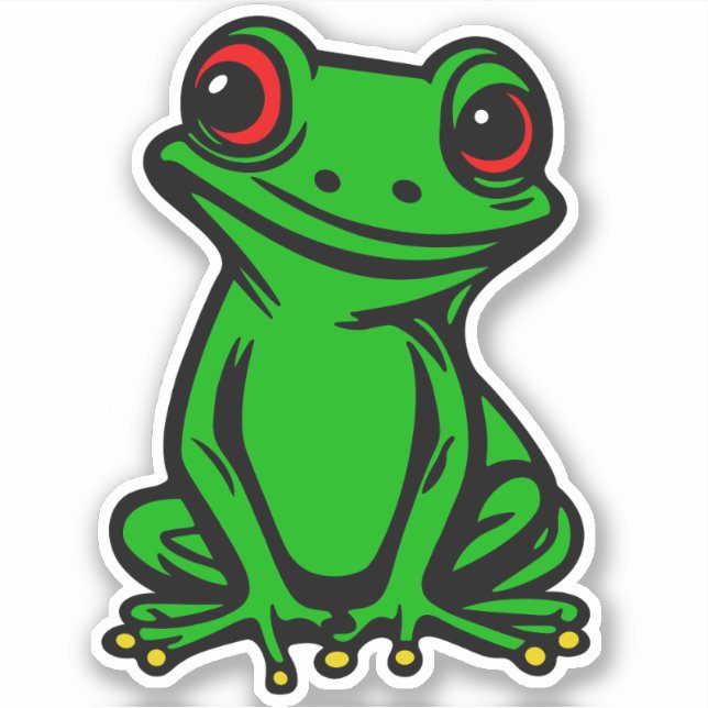 Mit Augen Rotbaum, Froschsticker Aufkleber (Vorderseite)