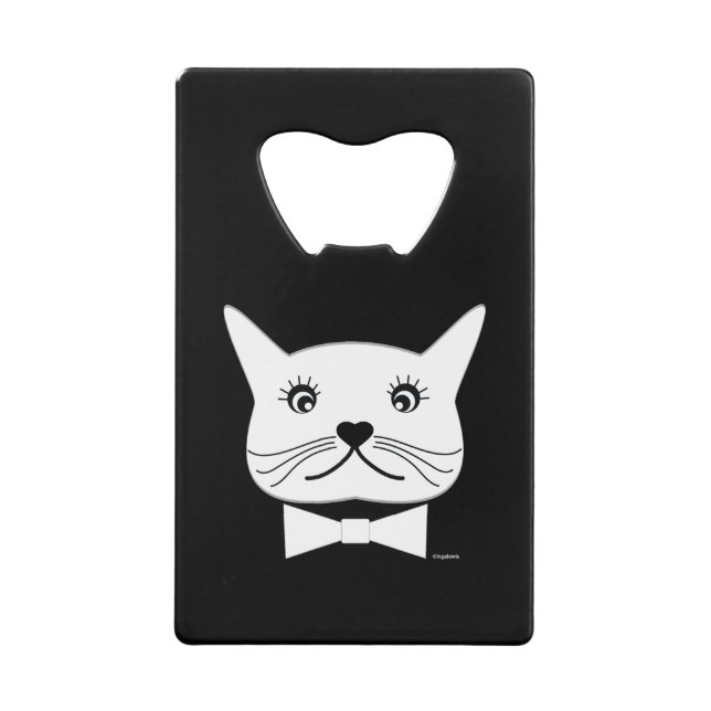 Mit Augen, sonnige männliche Katze, Cool Kreditkartenflaschenöffner (Vorderseite)