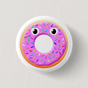 Mit Augen und Falten Zeichnend Donut Button