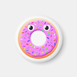 Mit Augen und Falten Zeichnend Donut Magnet