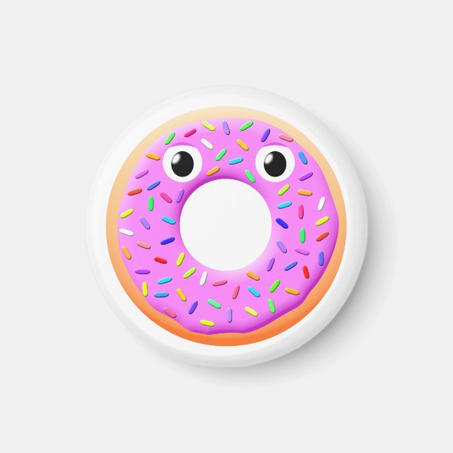 Mit Augen und Falten Zeichnend Donut Magnet (Vorne)