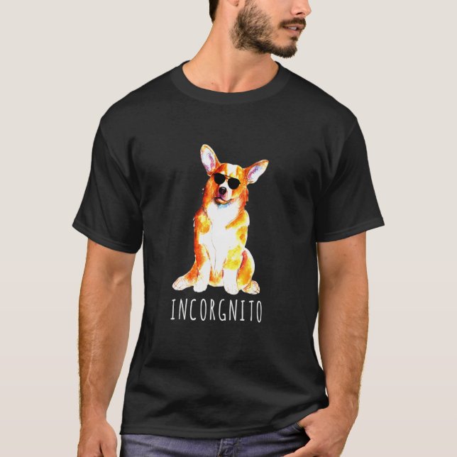 Mit Aviator Sonnenbrille Corgi T-Shirt (Vorderseite)