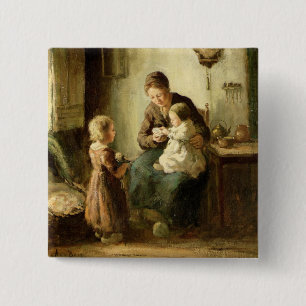 Mit Baby spielen, 19. Jahrhundert Button