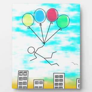 Mit Ballons über die Stadt fliegen Fotoplatte
