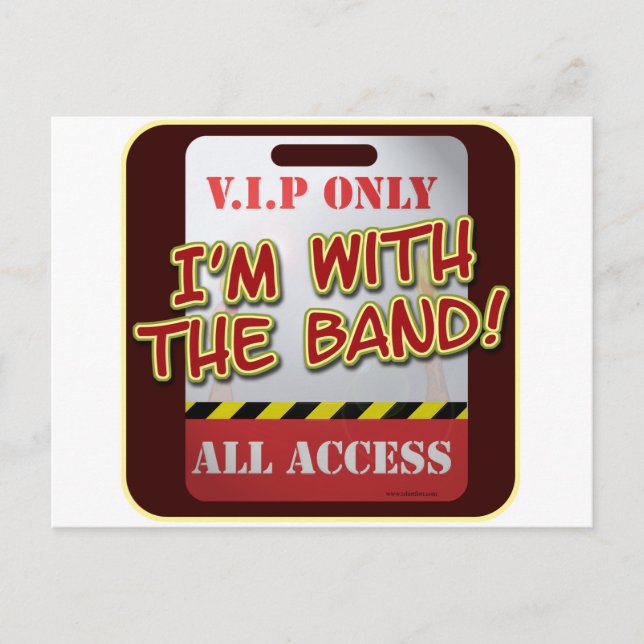 Mit Band Backstage Pass Postkarte (Vorderseite)