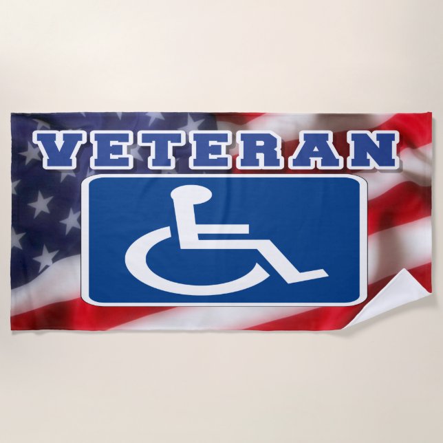 Mit Behinderung behinderte Veteranen USA Strandtuch (Vorderseite)