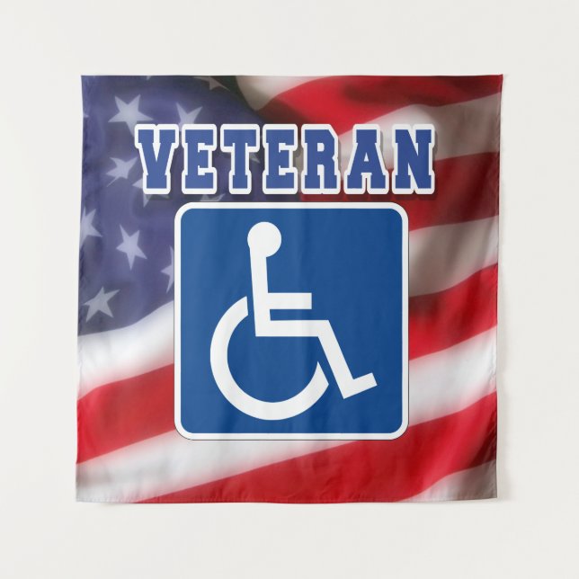 Mit Behinderung behinderte Veteranen USA Wandteppich (Vorderseite)