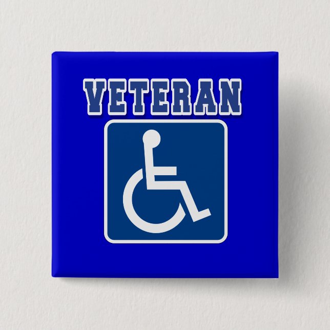 Mit Behinderung behinderter Veteran Button (Vorderseite)
