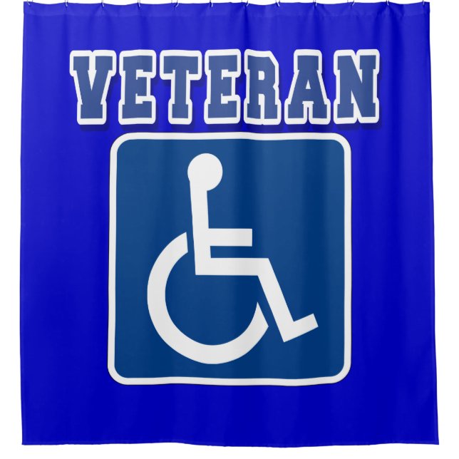 Mit Behinderung behinderter Veteran Duschvorhang (Vorderseite)