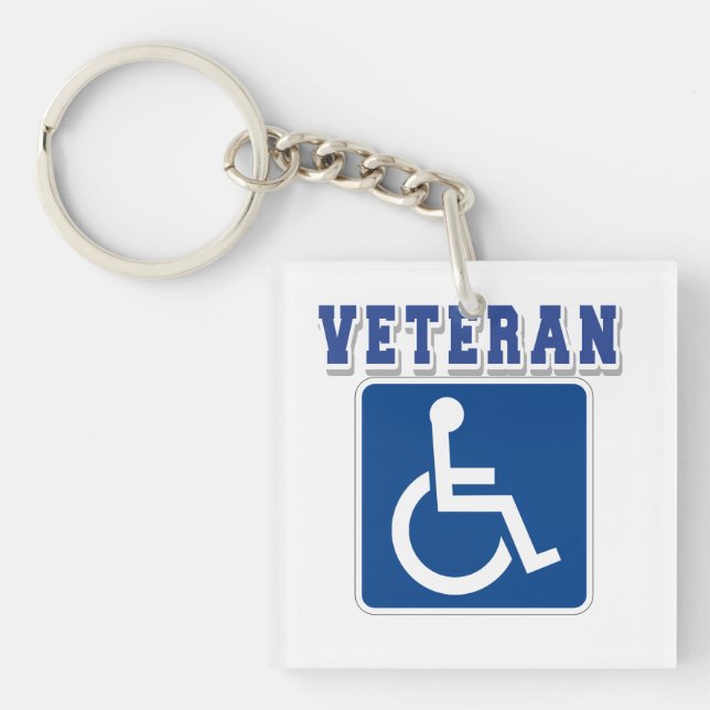 Mit Behinderung behinderter Veteran Schlüsselanhänger (Vorderseite)