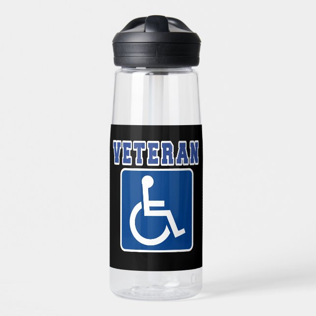 Mit Behinderung behinderter Veteran Trinkflasche (Vorne)