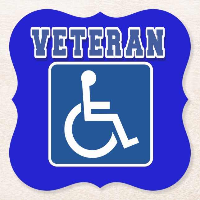 Mit Behinderung behinderter Veteran Untersetzer (Vorderseite)