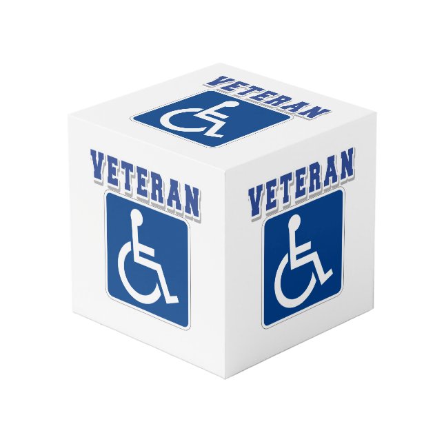 Mit Behinderung behinderter Veteran Würfel (Vorderseite Schrägansicht)