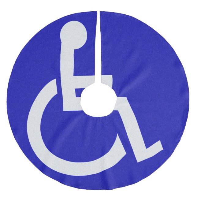 Mit Behinderung für Behinderte Polyester Weihnachtsbaumdecke (Vorderseite)