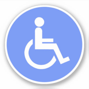 Mit Behinderung Handicap-Zeichen in Blau Aufkleber