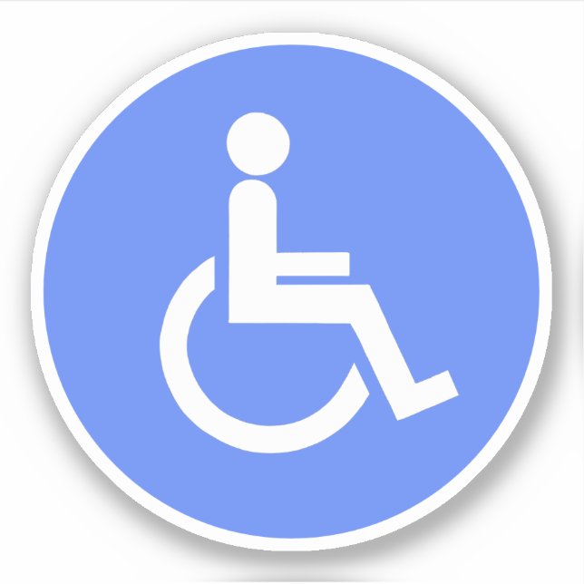 Mit Behinderung Handicap-Zeichen in Blau Aufkleber (Vorderseite)