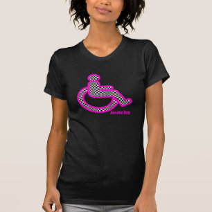 Mit Behinderung im T - Shirt der Retro rosa Frauen