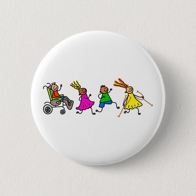 Mit Behinderung Kinder Button (Vorderseite)