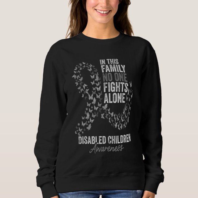 Mit Behinderung Kinderbewusstsein Monat Schmetterl Sweatshirt (Vorderseite)