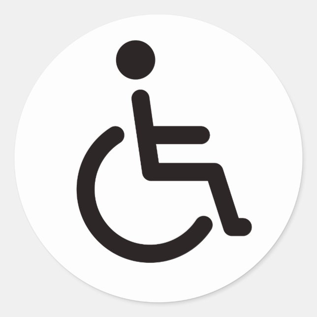 Mit Behinderung Symbol Runder Aufkleber (Vorderseite)