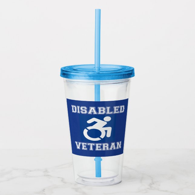 Mit Behinderung Veteran Acryltrinkbecher (Vorderseite)