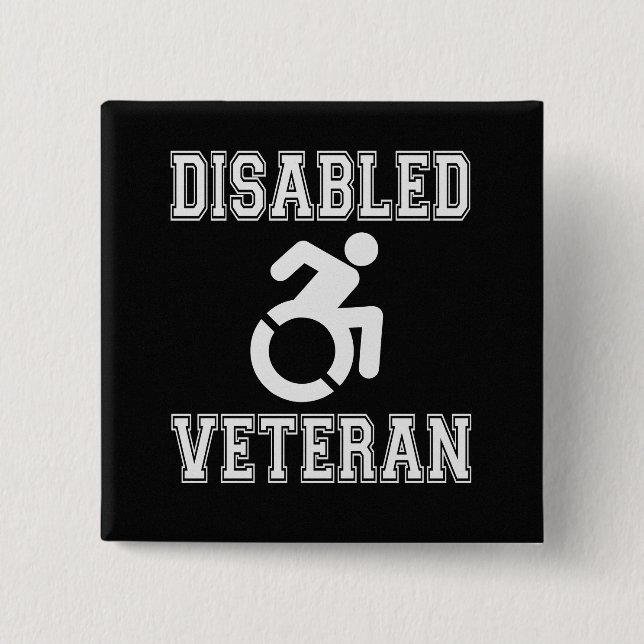Mit Behinderung Veteran Button (Vorderseite)