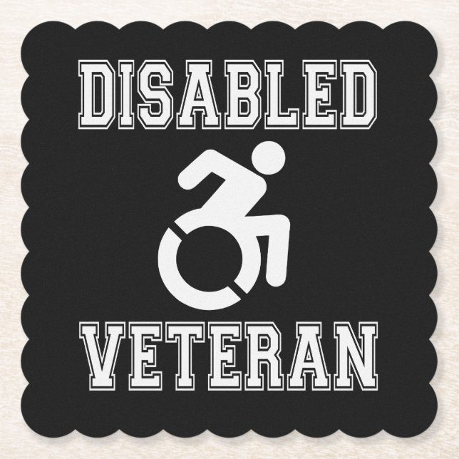Mit Behinderung Veteran Untersetzer (Vorderseite)