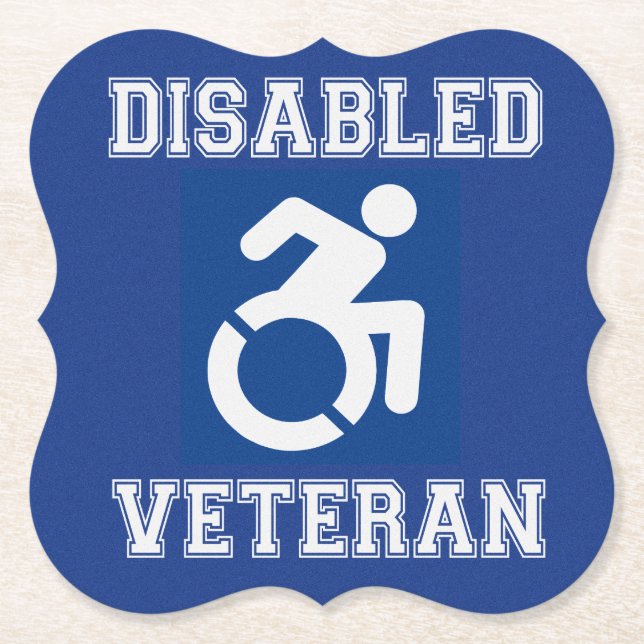 Mit Behinderung Veteran Untersetzer (Vorderseite)
