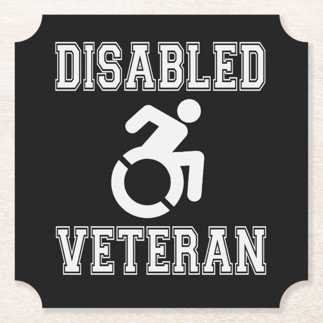Mit Behinderung Veteran Untersetzer (Vorderseite)