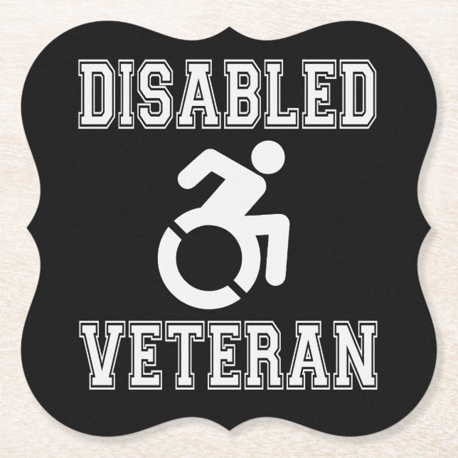 Mit Behinderung Veteran Untersetzer (Vorderseite)
