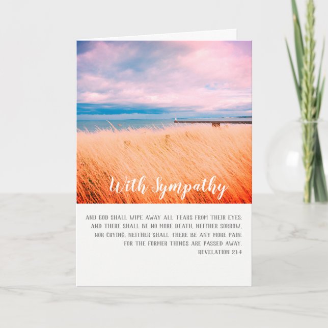 Mit Beileid, Christliche Karte mit Schriftzügen (Vorderseite)