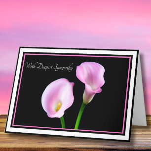 Mit Beileid Pinke Calla-Lilien Grußkarte Karte