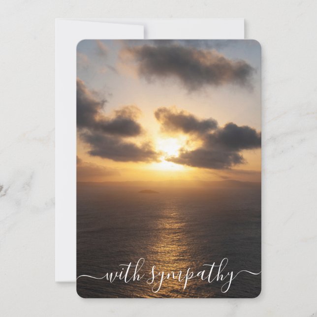 Mit Beileid Sonnenuntergang über dem Ozean Beileid (Vorderseite)