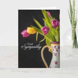 mit Beileid Vase gefüllt mit Tulips Fotografie Feiertagskarte