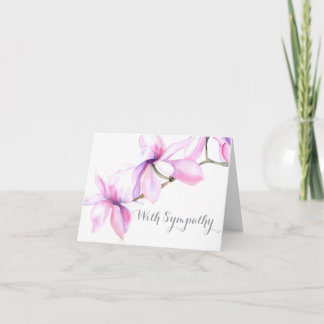 Mit Beileidskarte (Aquarell-Magnolienblüten) Karte