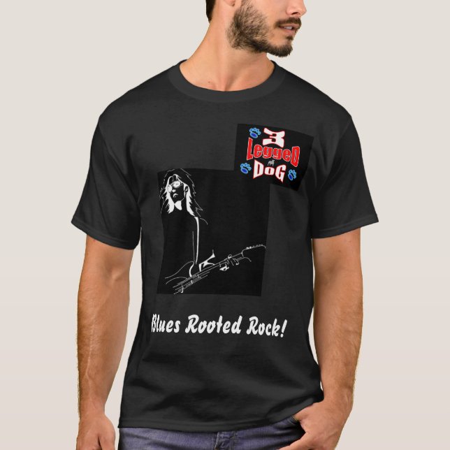 Mit Beinen versehenes Schwarz-T-Shirt des Hund3 T-Shirt (Vorderseite)