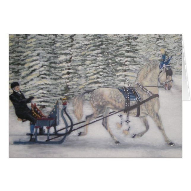 "Mit Bell auf" pferdeartiger Karte (Vorderseite (Horizontal))