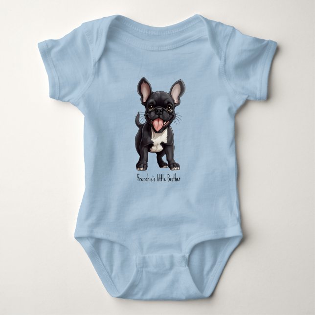 🐶 Mit benutzerdefiniertem Text, französischer Wel Baby Strampler (Vorderseite)