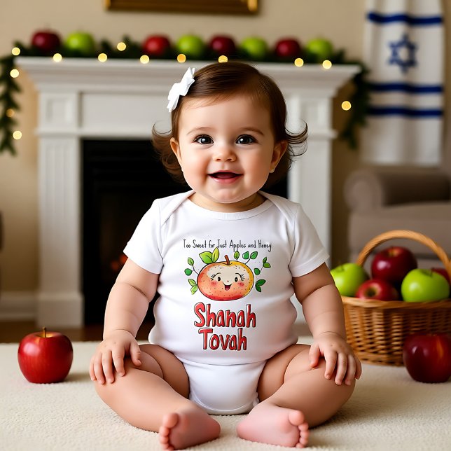 🍎 🐝 mit benutzerdefiniertem Text Sweet New Begin Baby Strampler (🍎🐝With custom text Sweet New Beginnings Baby Bodysuit)