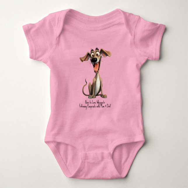 Mit benutzerdefiniertem Text 🐶 verrückte 🤪 Baby Strampler (Vorderseite)