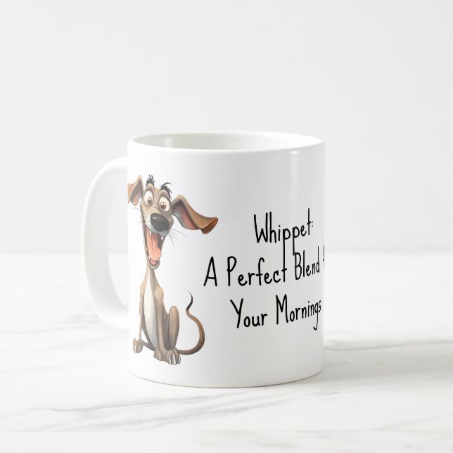 Mit benutzerdefiniertem Text 🐶 verrückte 🤪 Kaffeetasse (Vorderseite Links)