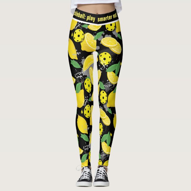 🍋 Mit benutzerdefiniertem Text 🍋 Zitronenpickleb Leggings (Vorderseite)
