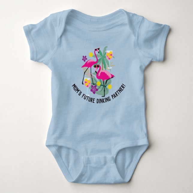 🤩 mit benutzerdefiniertem Text, zukünftiger Dinki Baby Strampler (Vorderseite)