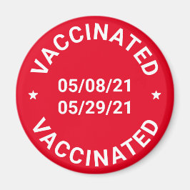 Mit benutzerdefinierten Datumsangaben und Text rot Magnet